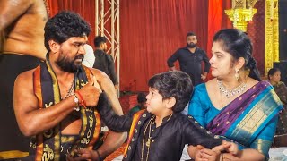 Talasani Tarak Cute Moments with Dad Talasani Sai Kiran Yadav at Ayyappa Swamy Pooja 2022 [upl. by Crabb]