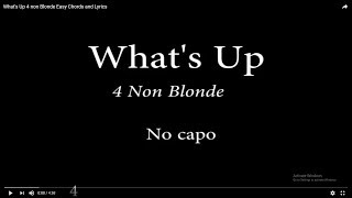 Whats Up 4 non Blonde Easy Chords and Lyrics [upl. by Anya]