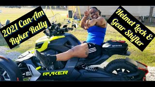 🔥Best CanAm Ryker Helmet Lock amp Install  Plus New Gear Shifter🔥 Canam CanAmRyker Ryker900 [upl. by Yliab]