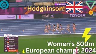 Keely Hodgkinson WIns GOLD in ROME 2024 800m FINAL [upl. by Abott]