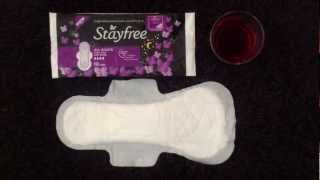 Stayfree allnights overnight pad review amp absorbancy test [upl. by Eshman]