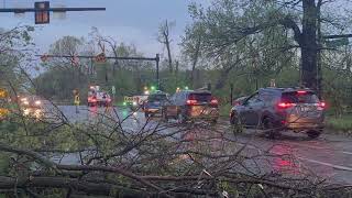 Damage from reported tornadoes in Portage Michigan [upl. by Dnomrej475]