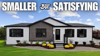 PETITE amp NEW modular home with quotunforgettablequot pantry Smaller prefab house tour [upl. by Ahseenat]