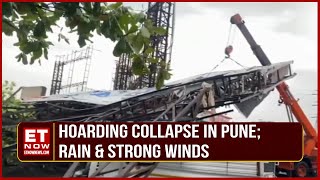 Hoarding Collapsed In PimpriChinchwad Of Pune Due To Rain amp Strong Winds  No Casualties Reported [upl. by Babette712]