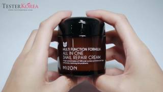 TESTERKOREA MIZON All In One Snail Repair Cream [upl. by Conall]