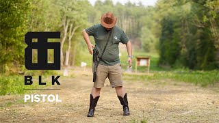 Hip firing the 86 BLK FIX Pistol [upl. by Latoniah]