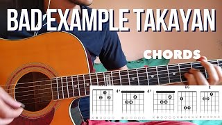 Bad Example Acustic Takayan  Chords  生きるのが苦しくなった人 GUITAR COVER [upl. by Arbba]