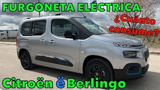 Citroen eBerlingo ¿CUANTO CONSUME UNA FURGONETA ELÉCTRICA Prueba de consumo MOTORK [upl. by Artsa]