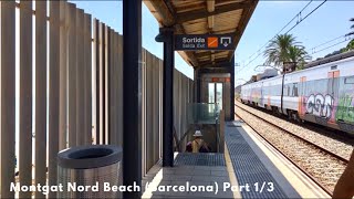 Trip to Montgat Nord Beach by Renfe Train  Barcelona Beach Tour  Part 13 [upl. by Huda]