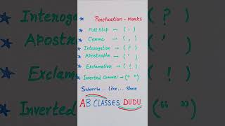 PUNCTUATION MARKSENGLISH GRAMMAR AB classes dudu [upl. by Elisa]