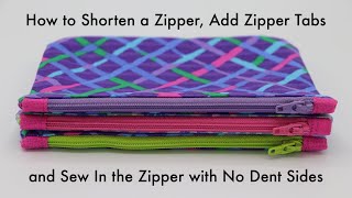 How To Shorten a Zipper Add Zipper Tabs and Sew in the Zipper with No Dent Sides [upl. by Elik769]