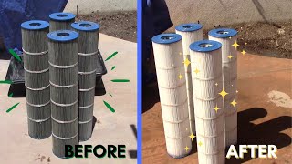 How to clean a Jandy CL580 swimming pool cartridge filter [upl. by Orodoet]