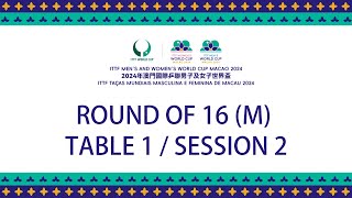 LIVE  T1  Round of 16  ITTF Mens and Womens World Cup Macao 2024  Session 2 M [upl. by Tichonn490]