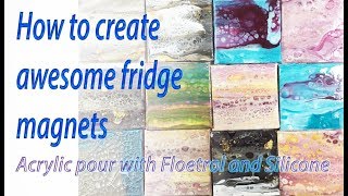 How to create pretty Acrylic Pour Fridge Magnets  Tutorial [upl. by Aihtniroc]