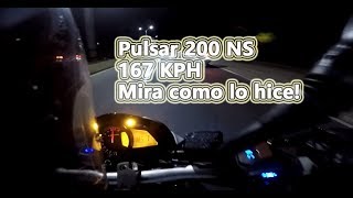 Pulsar 200 NS a 167 kmsh con modificaciones simples [upl. by Milt]