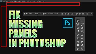 Photoshop Toolbar Missing  Photoshop Options Bar Missing  Missing Panels In Photoshop [upl. by Ahsatsana]