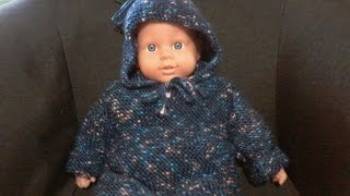 DIY tuto tricot bebe pull à capuche au point mousse facile [upl. by Jowett]