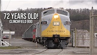 72 Years Old and Still Pulling Freight Clinchfield Railroad 800 [upl. by Hareenum115]