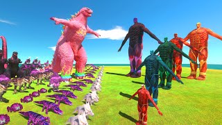 Colossal Titan Of Evolution VS Pink Team  Animal Revolt Battle Simulator [upl. by Tatman]