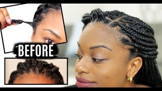 HOW TO REFRESH BOX BRAIDS  EDGES AND HAIRLINE  Journeytowaistlength [upl. by Garold314]