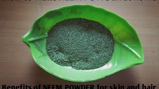 How to make Neem POWDER at home  benefits of neem powder [upl. by Eehc993]