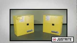 Safety Cabinets Justrite Self Close Vs Manual Close [upl. by Kurman]