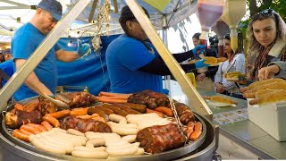 Germany Street Food Schweinshaxe Bavarian ‘Weißwurst’ ‘Frankfurter Würstchen’ on Grill amp more [upl. by Basham]