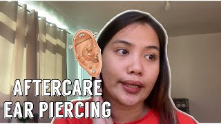 AFTERCARE EAR PIERCING  DIY SALINE SOLUTION  RomarIe Mendoza [upl. by Biddick]