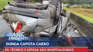 Dunga extreinador da Seleção capota o carro em acidente  Brasil Urgente [upl. by Bluhm]