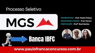 Processo Seletivo MGS 2023 Questões IBFC  Informática Raciocínio Lógico e Português [upl. by Lebar907]