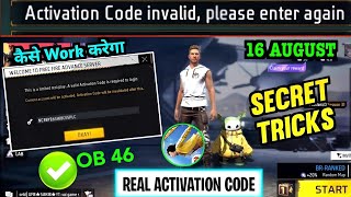 Activation code Invalid Please Enter Again Problem Solve in Free Fire OB46 Advance Server [upl. by Ashwin]