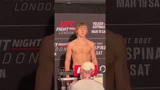 Paddy Pimblett UFC London Official Weigh In [upl. by Hgielrebmik]