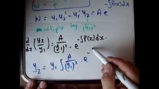 Differential Equations 14 a  Derivation of the Wronskian [upl. by Jalbert]