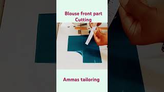 Blouse front part cutting  how to cut blouse front partblouse fashion [upl. by Esenaj]