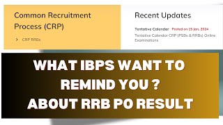 What IBPS Wants to Remind You about IBPS RRB PO Pre Result I RRB PO 2024 gageniusbyadityasir [upl. by Avis319]