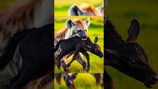 Hyena Vs cow fight for baby cow hyena animals wildanimals wildlife [upl. by Anej]