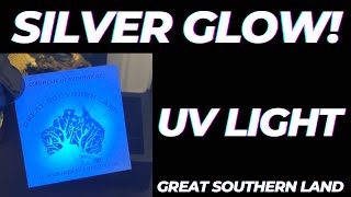 Great Southern Land 1oz Silver Proof Blue Lepidolite glows under Black light very nice Perth Mint [upl. by Amahs]