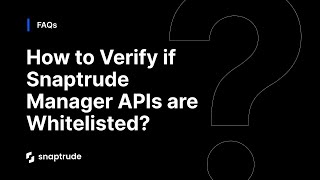 How to verify if the Snaptrude Manager APIs are Whitelisted [upl. by Llimaj]