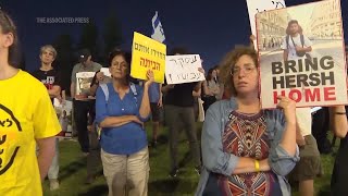 Relatives of Israeli hostages rally outside prime ministers office calling for ceasefire deal [upl. by Rebecca366]