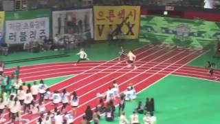 FANCAM160829 BTS 400M relay race ISAC [upl. by Tertias661]