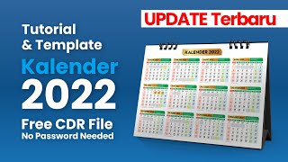 Tutorial amp Template KALENDER 2022  Free CorelDraw File edukasigrafis [upl. by Ogata39]