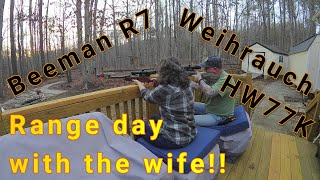 Range day with the wife shooting the Beeman R7 and the weihrauch HW77K weihrauch beeman [upl. by Ainecey]