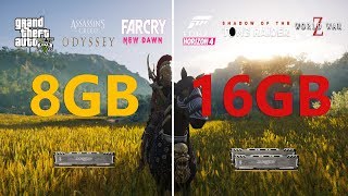 8GB vs 16GB RAM Test in 8 Games [upl. by Burgwell]