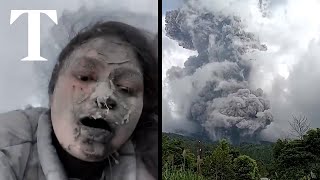 Hikers trapped as volcano erupts on Mount Marapi in Indonesia [upl. by Wiener492]