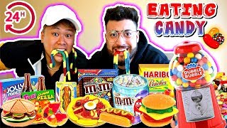 I ONLY ATE CANDY FOODS FOR 24 HOURS IMPOSSIBLE FOOD CHALLENGE [upl. by Bortz]