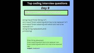 Replace a substring in a string coding python strings interview top questions [upl. by Adleremse]