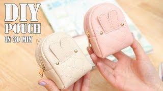 DIY LOVELY POUCH BAG  Zipper Purse Bag Tutorial PU Lather Design [upl. by Eanert]