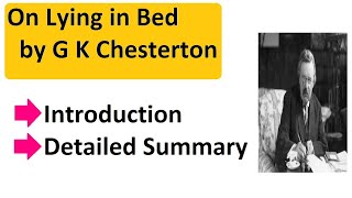 On Lying in Bed by G K Chesterton summary [upl. by Forrest241]