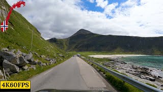 Driving in Norway  Hauklandstranda To Ballstad  Lofoten Islands  4K60 [upl. by Arotak627]