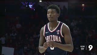 Arizona Basketballs Jaden Bradley to play against former Alabama teammates [upl. by Yenwat]